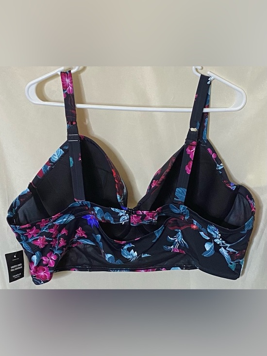 NWT Torrid underwire long-line bikini top featuring a dark floral print - Picture 7 of 10